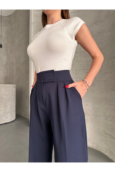 LePold Women's Lycra Velcro Closure Black Palazzo Pants