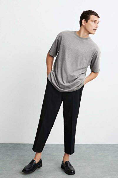 GRIMELANGE Ανδρικό μπλουζάκι Jett Oversize Fit 100% οργανικό βαμβάκι με χοντρή υφή Crew Neck Grimelange