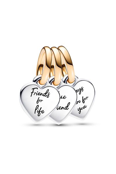 Pandora İki Renkli Ayrılabilir Arkadaşlık Üçlü Sallantılı Charm