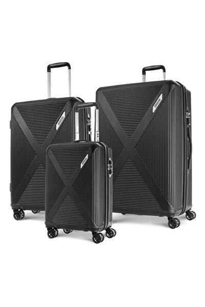 American Tourister CUATRO 3-Piece Black Hard Shell Luggage Set with TSA Lock ...