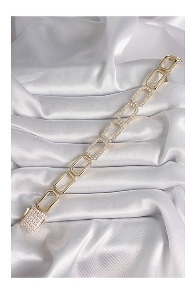 Clariss Brass Gold Color Zircon Stone Chain Model Xuping Vip Exclusive Series Bracelet