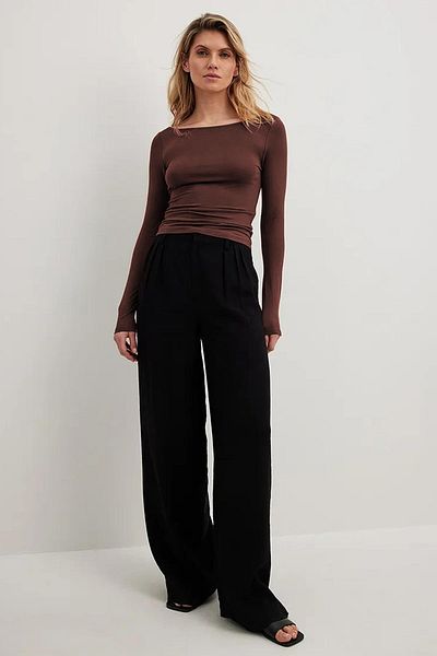Madmext Brauner Basic-Body mit U-Boot-Ausschnitt für Damen Mg1997