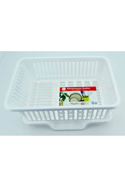 SAFA Dish drying rack with cutlery holder, made of durable plastic material, 44x30.5x19.5 CM