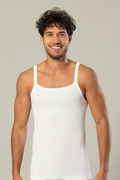 ERDEM İÇ GİYİM Erdem White Thin Strap Men's Camisole Undershirt 1117