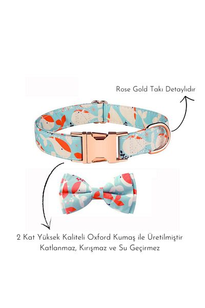 PAKEWAY Patterned Dog Collar with Bow Tie