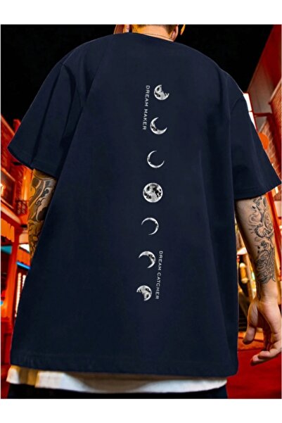 MOONBULL Men's Dreammaker Moon Back Printed Oversize T-Shirt