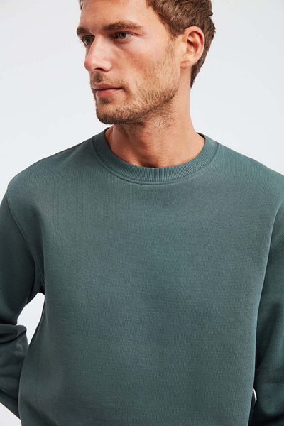 GRIMELANGE Travis Herren-Sweatshirt aus Bio-Stoff, weich, reguläre Passform, Rundhalsausschnitt, dunkelgrün