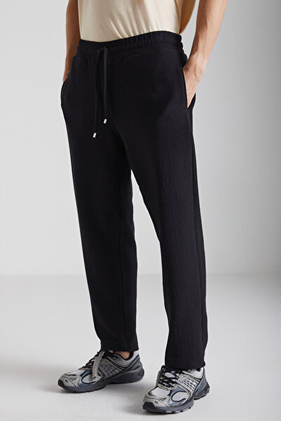 GRIMELANGE Ανδρικό ύφασμα με σχέδια Berthola κανονική εφαρμογή με 3 κλωστές μαύρο φούτερ από οργανικό βαμβάκι