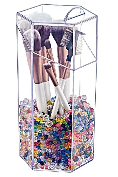 ROYALGROSS Brush Organizer with Lid – Transparent Makeup Organizer