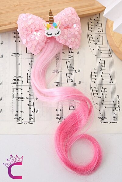 Cinderella Agrafă de păr pentru fetiță cu paiete roz cu model unicorn - Pensi...