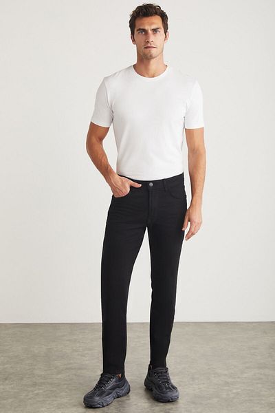 GRIMELANGE Antonia Herren – Dehnbare und dick strukturierte Black Magic Jeans