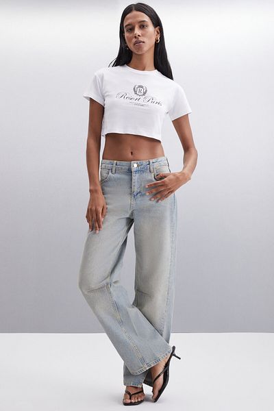 GRIMELANGE Moran Women's 100% Cotton White - Black Printed T-Shirt