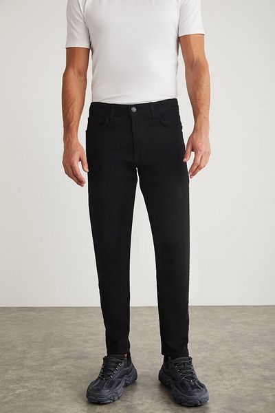GRIMELANGE Antonia Herren – Dehnbare und dick strukturierte Black Magic Jeans
