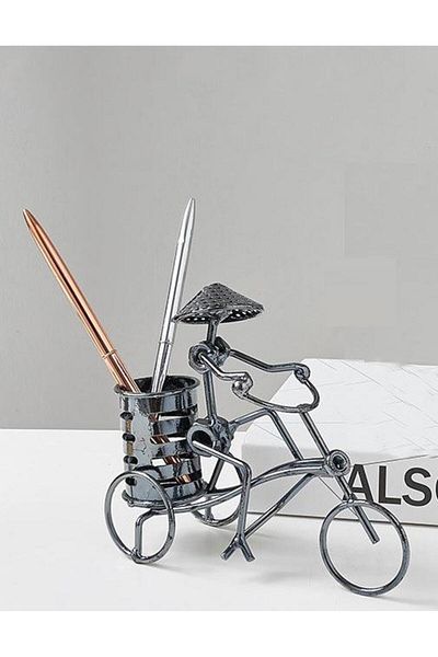SUME Metal Bicycle Figured Pen Holder Desk Office Accessory