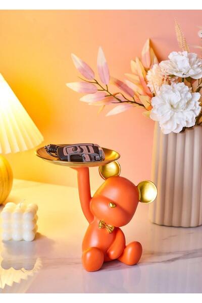 SUME Dekoratif Tabak Tutan Ayıcık Biblo Ev Dekoru Sunum Dekoru Dekoratif Orga...