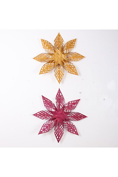 Mylamp Натуральний бамбук кольоровий зірка 2 шт. SET - Новорічна декорація 60...
