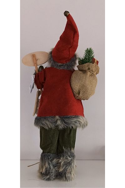 Beauty Box 1 piece christmas ornament with gift santa claus figurine large size 45cm red 3
