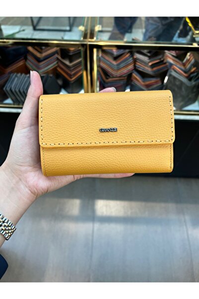 Deriza Grande 2784 Hakiki Deri Kadın Cüzdan Sarı