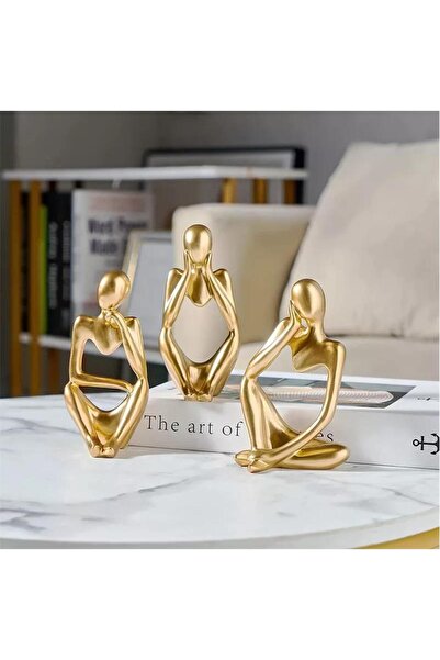 SUME İskandinav Tarz 3 Adet Lüks Stil Soyut Şekil Biblo Heykel Ev Dekorasyon ...