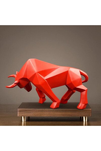 SUME Dekoratif Modern Büyük Boy Kübik Boğa Biblo Heykel Ev Ofis Dekor Ev Akse...