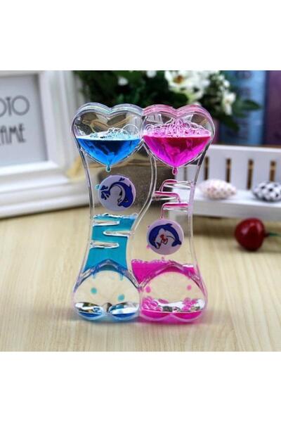 SUME Kalp Figürlü Sıvı Kum Saati Masa Dekoru Hediye Dekorasyon