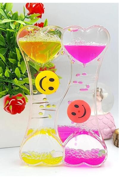 SUME Kalp Figürlü Sıvı Kum Saati Masa Dekoru Hediye Dekorasyon