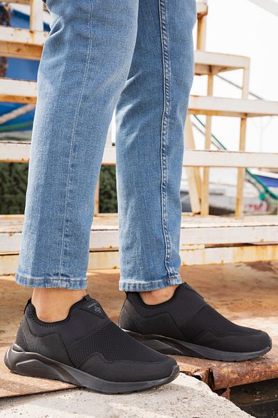 Salvano Czarne męskie buty wsuwane Bode 3fx