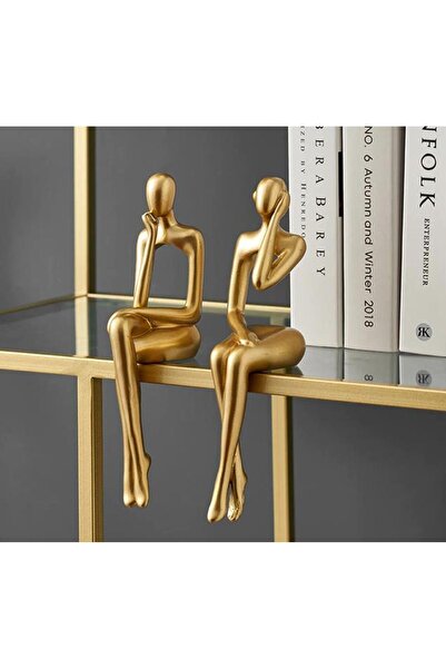 SUME İskandinav Tarz Dekoratif 2 Adet Soyut Düşünen Heykel Biblo Ev Dekorasyo...