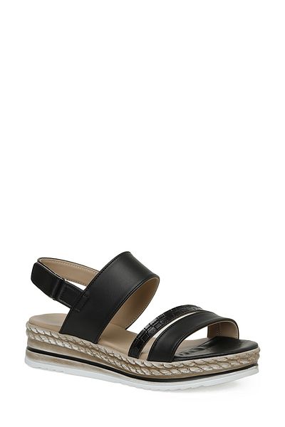Polaris 321729 .Z 3Fx Black Women's Wedge Heel Sandals