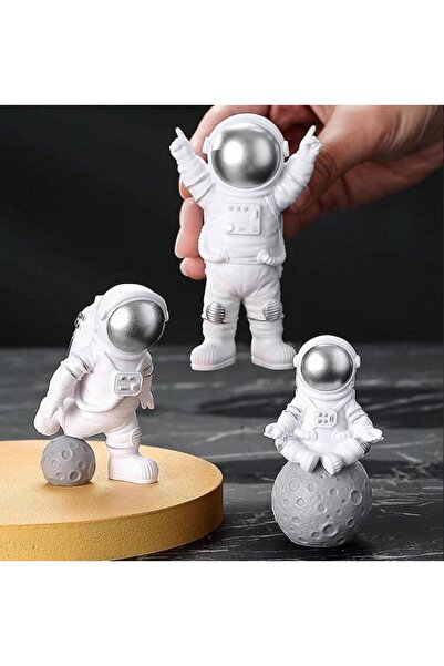SUME 3 Adet Astronot Figürü Dekoratif Heykel Modern Ev Dekorasyon Çocuk Odası Dekor Biblo