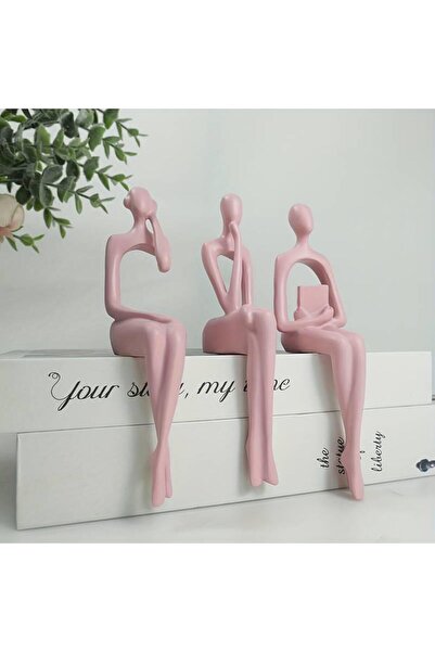 SUME İskandinav Tarz Dekoratif 3 Adet Soyut Düşünen Heykel Biblo Ev Dekorasyo...