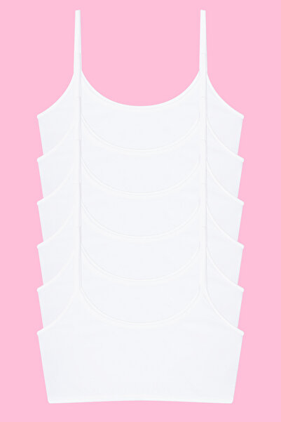 Arma Yıldız Жіноча біла бавовняна напівсорочка з лайкри з лайкрою, бюстгальтер 6 шт.