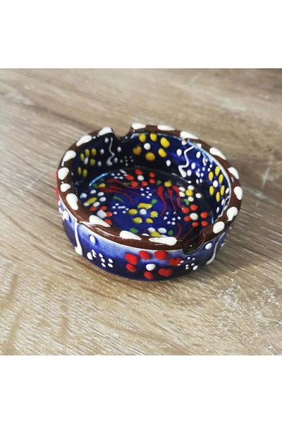 SUME Decorative Handmade Embossed China Ceramic Ashtray Patterned Ash Tray