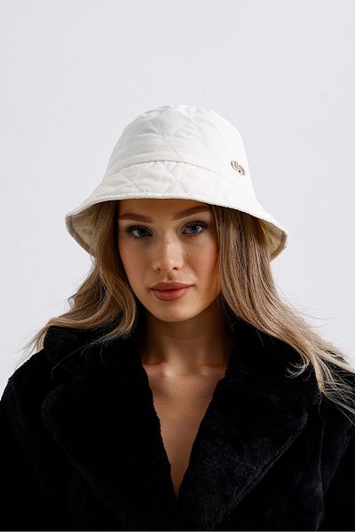 nord arc Cream Quilted Bucket Hat with Water Repellent Features