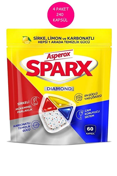 ASPEROX Sparx Bulaşık Makinesi Tableti 60'lı 4 Adet