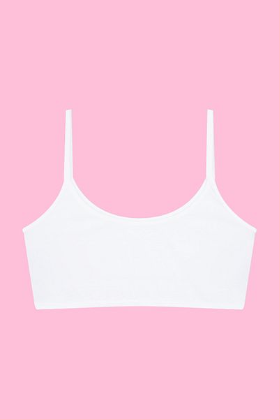 Arma Yıldız Λευκό βαμβακερό σουτιέν γυμναστικής Lycra Half Tank Top για κορίτσι - Πακέτο 6