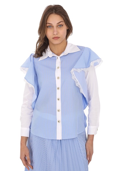 lodmela Синій комплект з воланами та спідницею 4709