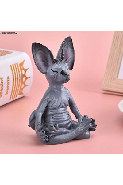 SUME Dekoratif Yoga Yapan Kedi Biblo Meditasyon Minyatür 8 Cm Sfenks Kedisi D...