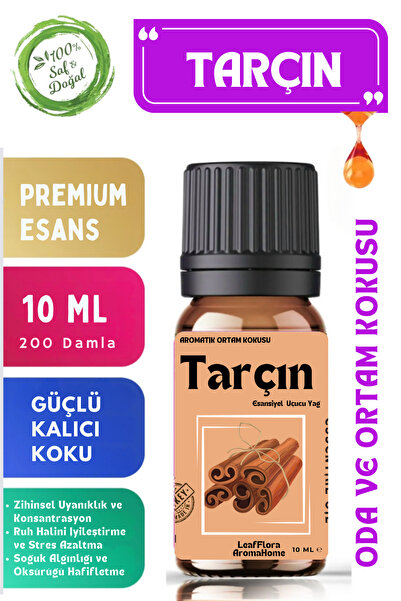 LeafFlora AromaHome Tarçın - Esansiyel Uçucu Yağ - Aromatik Oda ve Ortam Kokusu 10 ML