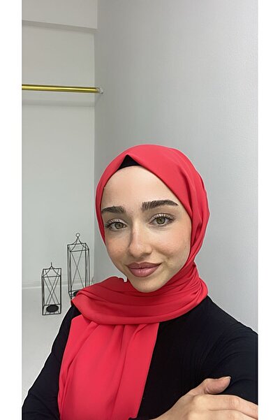 GigiTex Червоний шовковий шарф Медіна, однотонний, ширина 73 см, довжина 1,93...