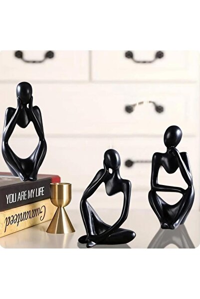SUME İskandinav Tarz 3 Adet Lüks Stil Soyut Şekil Biblo Heykel Ev Dekorasyon ...