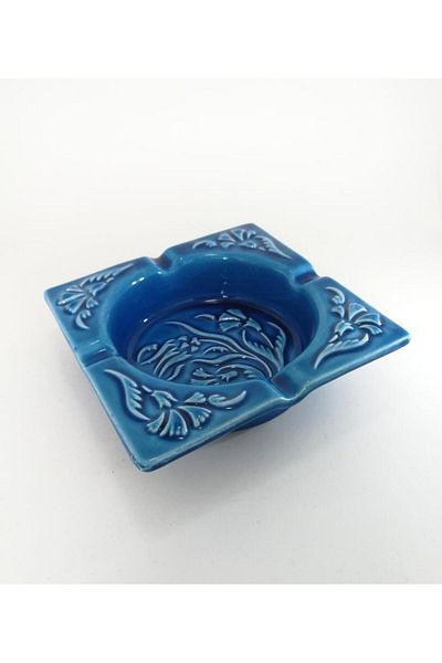 SUME Decorative Handmade Embossed Tile Ceramic Ashtray Large Size Ash Tray