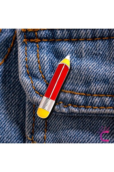 Cinderella Öğretmen Öğrenci Kırmızı Kalem Broş Metal - Hediyelik Öğretmenler ...