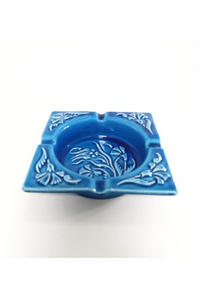 SUME Decorative Handmade Embossed Tile Ceramic Ashtray Large Size Ash Tray