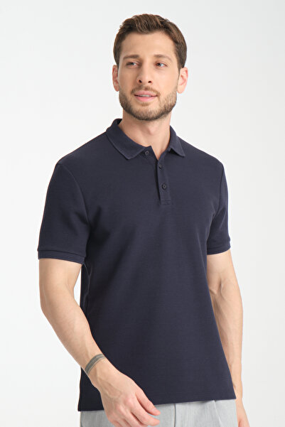 Frappoli Чоловіча футболка з коміром-поло Waffle - Regular Fit, 100% бавовна, на ґудзиках
