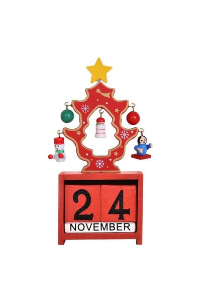 SUME Decorative Miniature Desk Calendar Wooden Christmas Ornament Table Decor