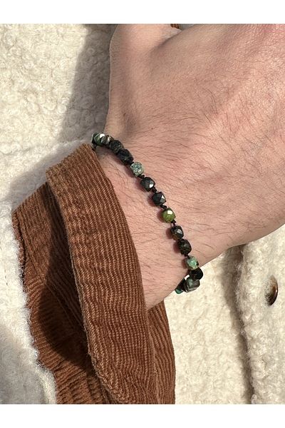 CAPO by Aytaç Yamaç Capo African Turquoise and Malachite Stone Special Design Men's Bracelet