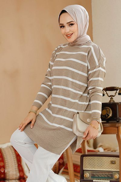 Neva Style Туника с райета и плетен хиджаб от норка 54151V