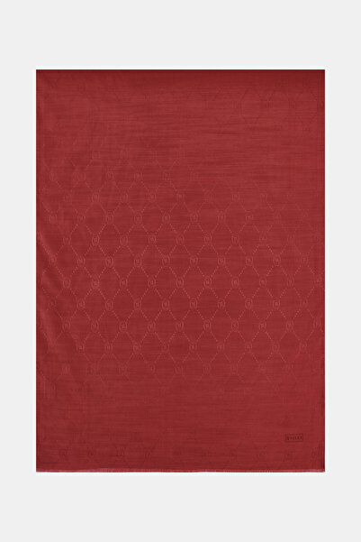 Vakko Cotton Silk Shawl - Monogram - Candy Pink