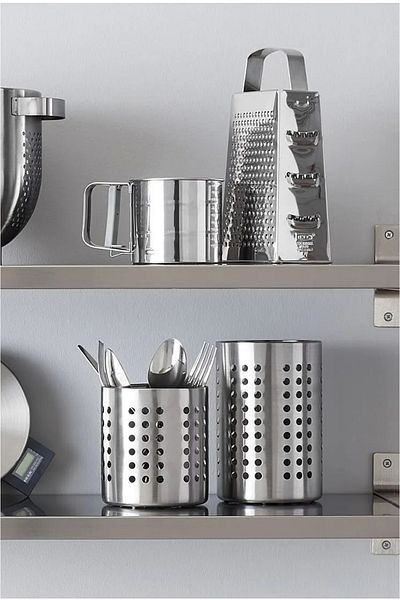 IKEA Кръгла поставка за прибори от неръждаема стомана / Поставка за прибори / 13,5 см